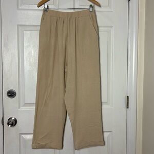 New NWT RACHEL PALLY Almond gauze Mikko pant 100% Cotton size LARGE Pull on